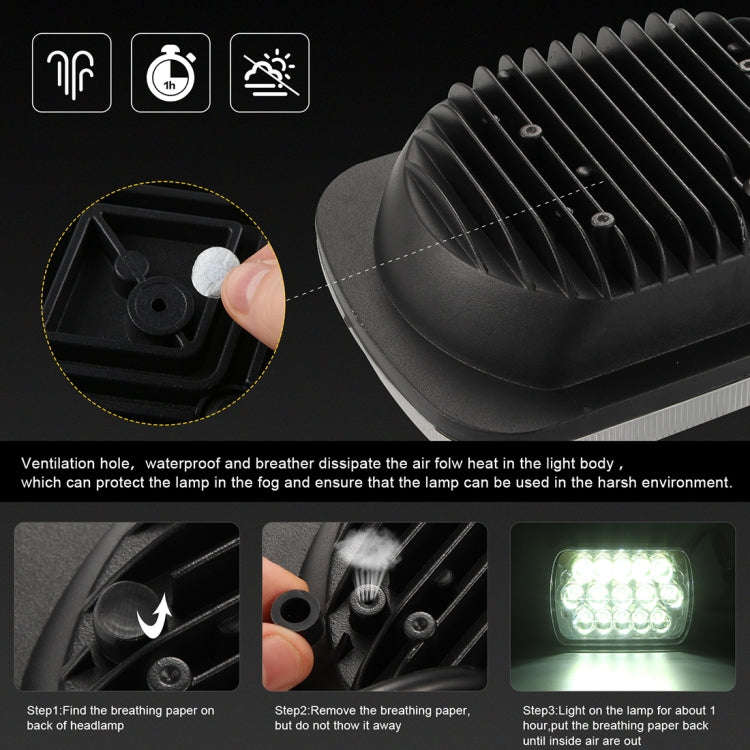 7 inch 5X7 H4 15W DC 9-30V 1500LM IP67 Car Truck Off-road Vehicle LED Work Lights / Headlight, wi...