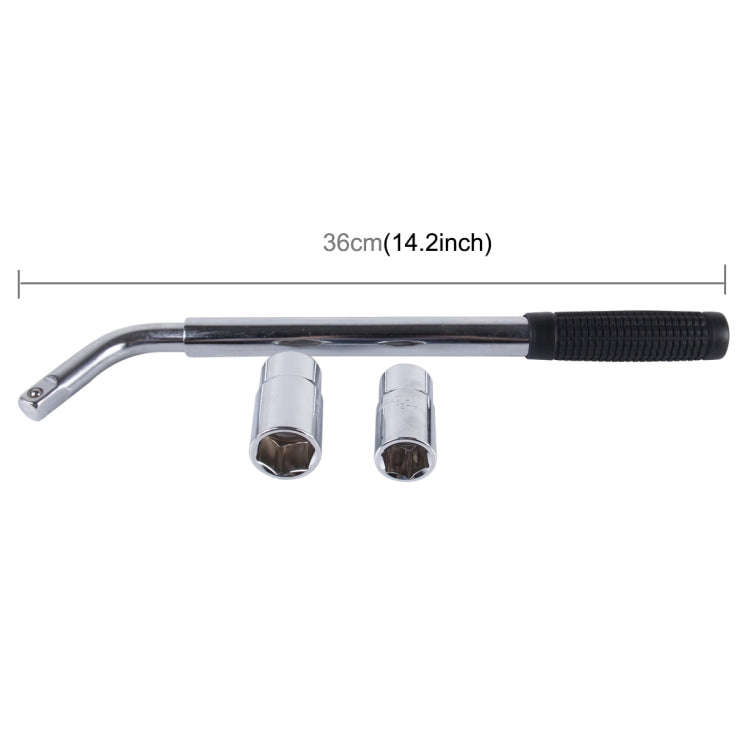 Telescoping Wheel Lug Wrench with Reversible 17mm & 19mm, 21mm & 23mm Socket Adapters And Extende...