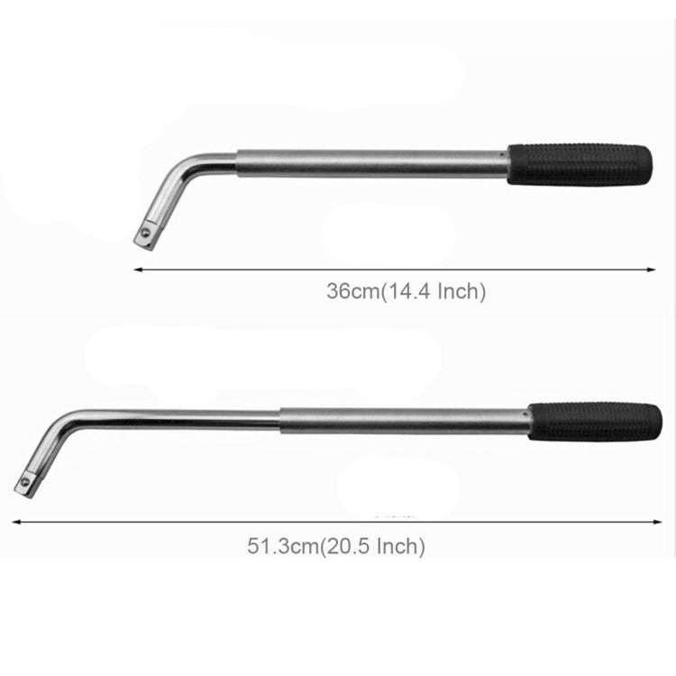 Telescoping Wheel Lug Wrench with Reversible 17mm & 19mm, 21mm & 23mm Socket Adapters And Extende...