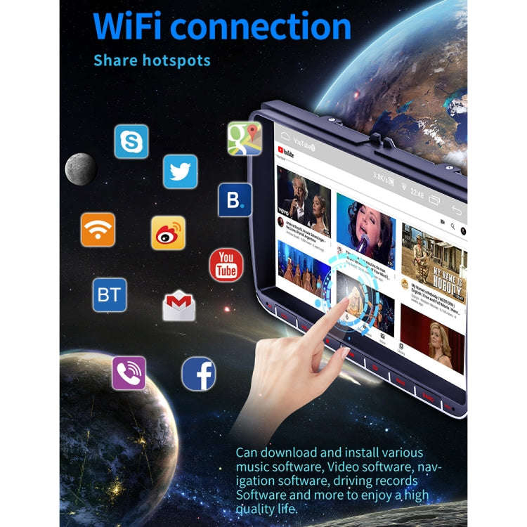 9093 HD 9 inch Car Android 8.1 Radio Receiver MP5 Player for Volkswagen, Support FM & Bluetooth &...