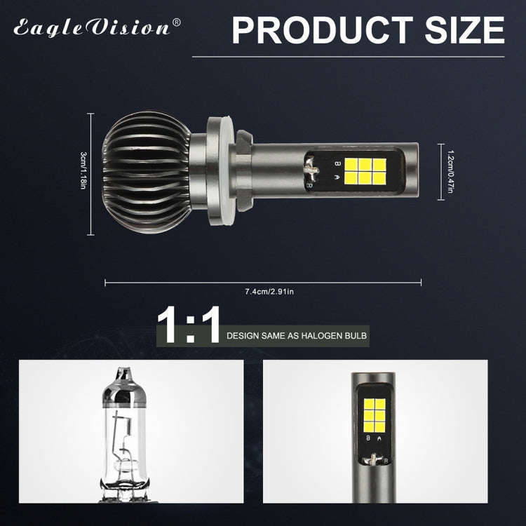 2 PCS EV15 880 / 881 DC9-32V / 6W / IP67 Car LED Double Color Fog Light, Cold White Light  + Ambe...