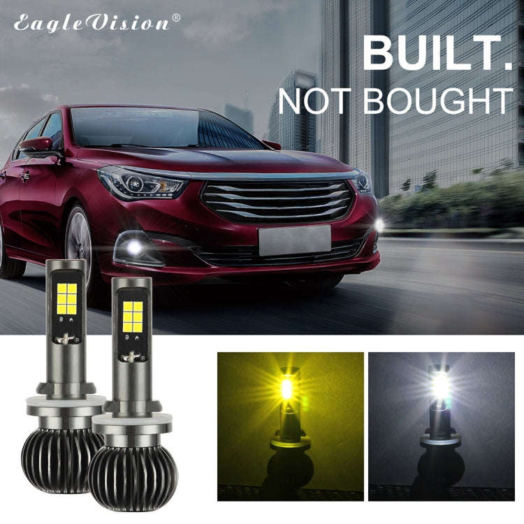 2 PCS EV15 880 / 881 DC9-32V / 6W / IP67 Car LED Double Color Fog Light, Cold White Light  + Ambe...