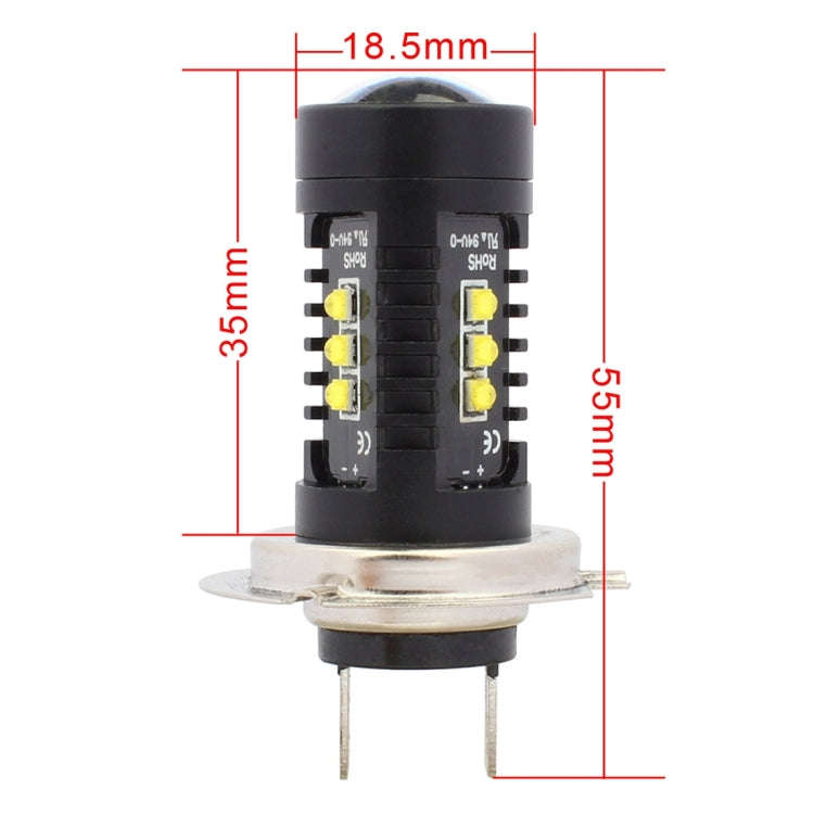 2 PCS MZ 10W 1080LM 5500K H7 12 XB-D LED Car Front Fog Lights Car Car Fog Light Auto Daytime Runn...