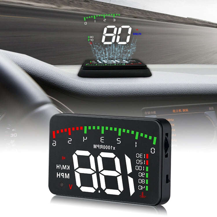 A900 OBD2 3.5 inch Vehicle-mounted Head Up Display Security System, Support Car Speed / Engine Re...