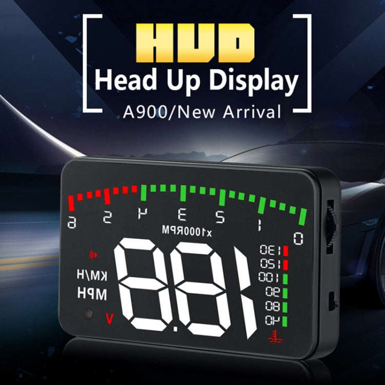 A900 OBD2 3.5 inch Vehicle-mounted Head Up Display Security System, Support Car Speed / Engine Re...