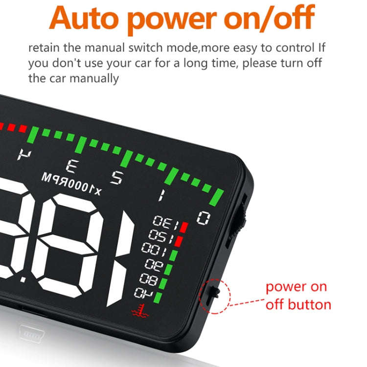 A900 OBD2 3.5 inch Vehicle-mounted Head Up Display Security System, Support Car Speed / Engine Re...