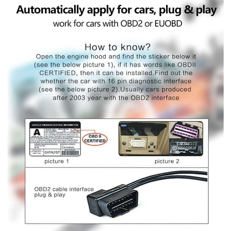 D5000 OBD2 5 inch Vehicle-mounted Head Up Display Security System, Support Car Speed / Engine Rev...