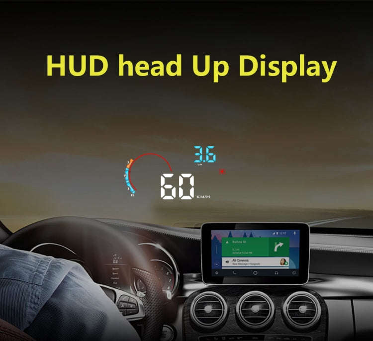 D2500 OBD2+GPS 4 inch Vehicle-mounted Head Up Display Security System, Support Car Speed / Engine...
