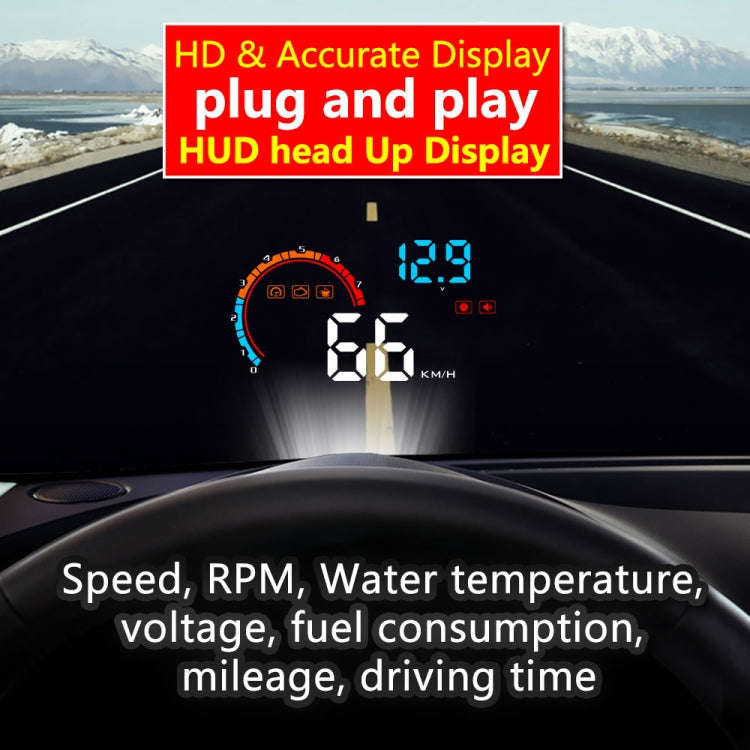 D2500 OBD2+GPS 4 inch Vehicle-mounted Head Up Display Security System, Support Car Speed / Engine...