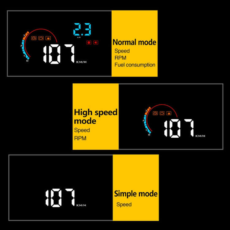 D2500 OBD2+GPS 4 inch Vehicle-mounted Head Up Display Security System, Support Car Speed / Engine...
