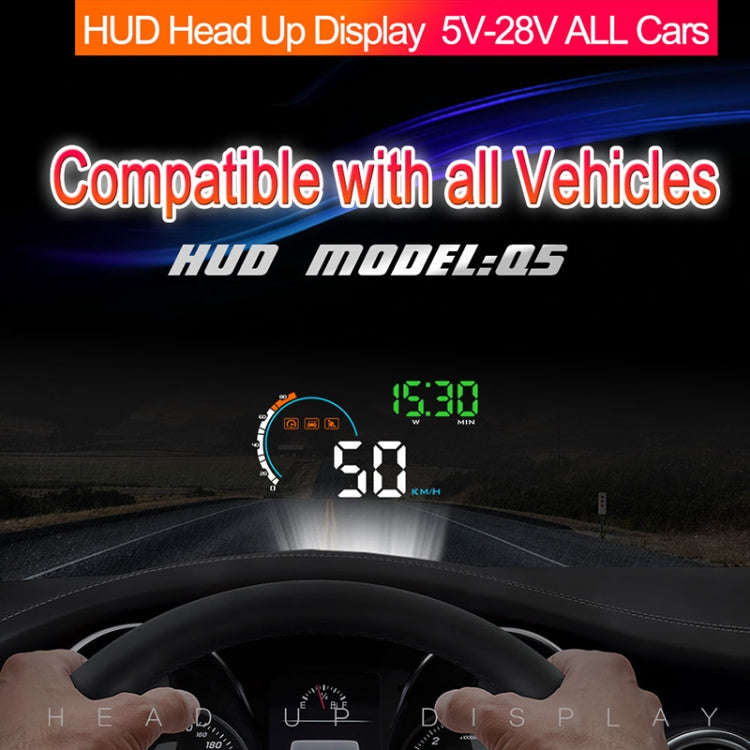 Q5 GPS 4 inch Vehicle-mounted Head Up Display Security System, Support Running Speed & Direction ...