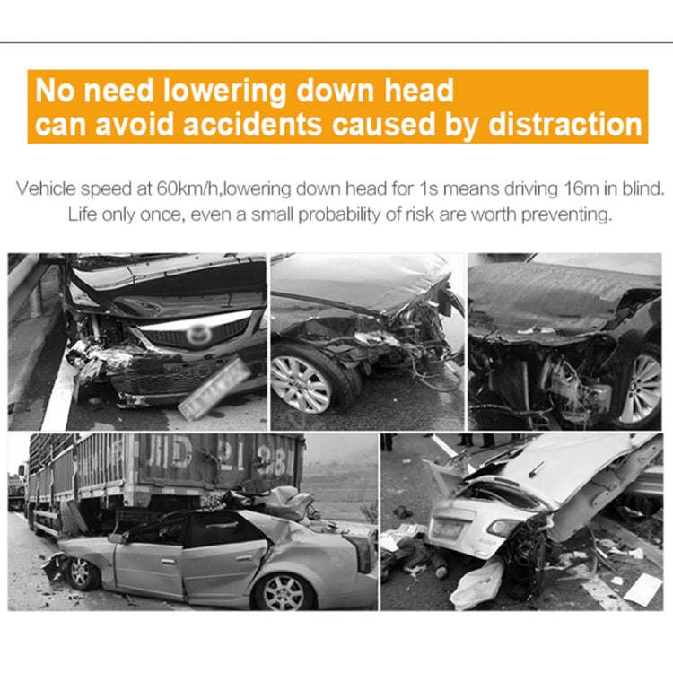 T100 OBD2 4 inch Vehicle-mounted Head Up Display Security System, Support Car Speed / Engine Revo...
