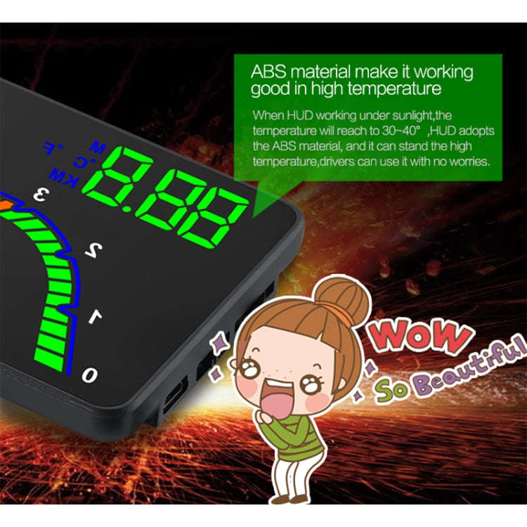 T100 OBD2 4 inch Vehicle-mounted Head Up Display Security System, Support Car Speed / Engine Revo...