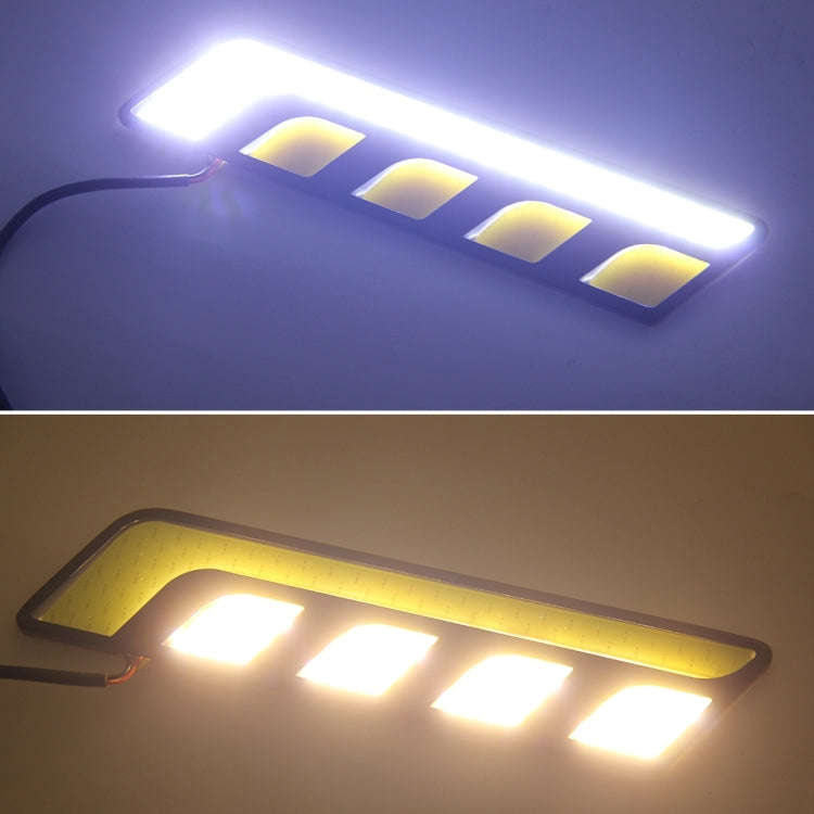 2 PCS DC 12V 10W 800LM 5500K Car DRL Daytime Running Lights Lamp,Cable Length:25cm(White Light + ...