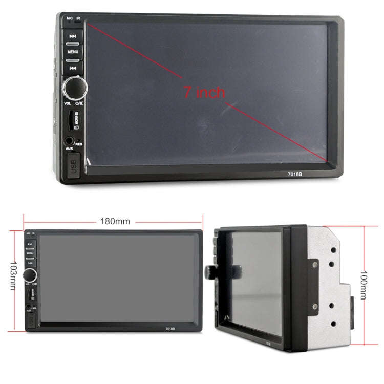 7018B 7.0 inch HD Touch Screen Dual DIN Car Radio Bluetooth Stereo MP3 / MP4 / MP5 Player with Re...
