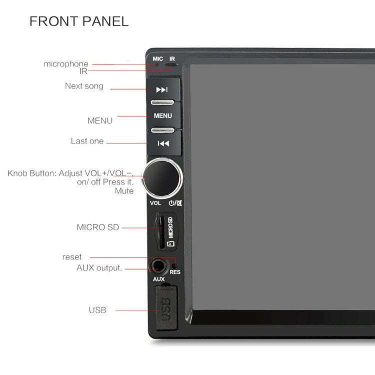 7018B 7.0 inch HD Touch Screen Dual DIN Car Radio Bluetooth Stereo MP3 / MP4 / MP5 Player with Re...