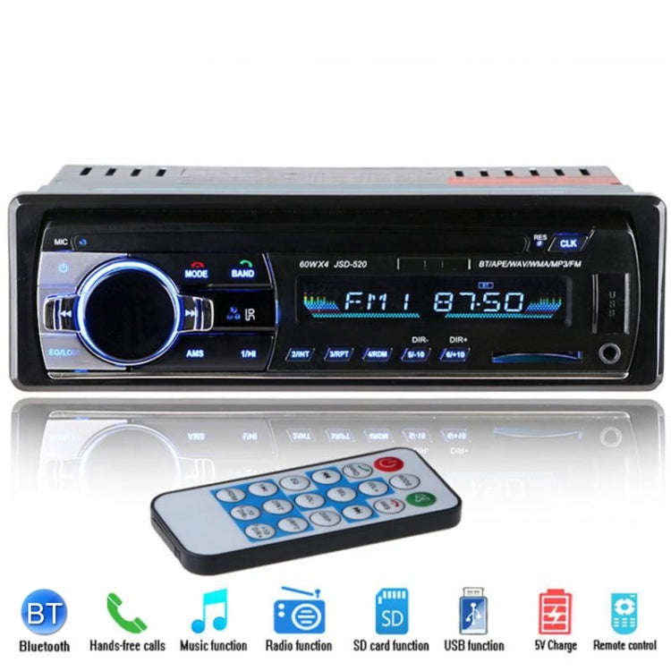 JSD-520 Car Stereo Radio MP3 Audio Player Support Bluetooth Hand-free Calling / FM / USB / SD, Or...