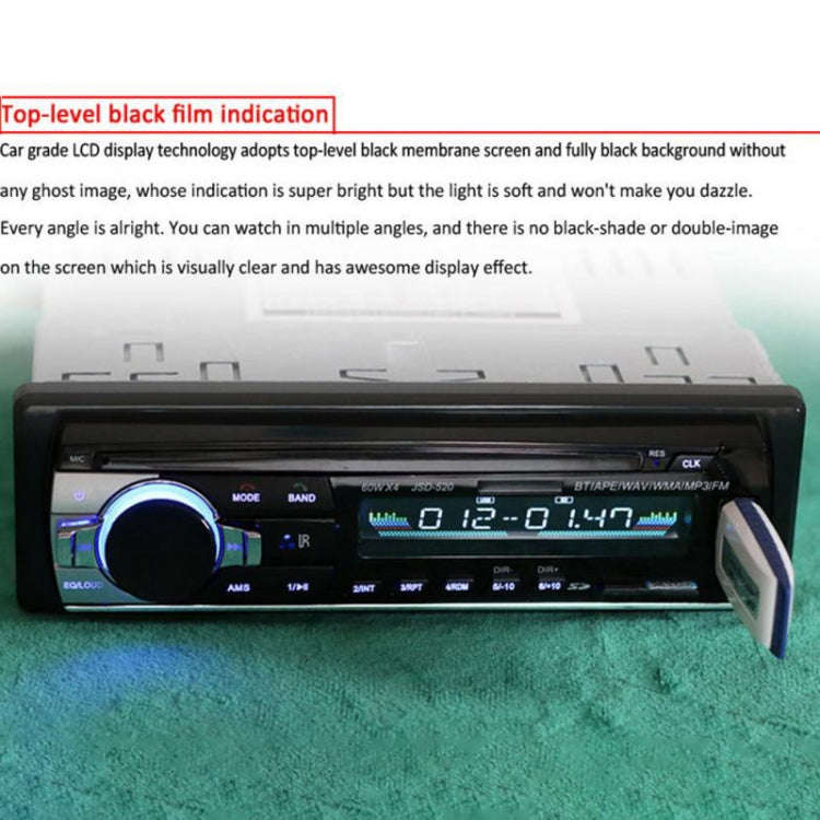 JSD-520 Car Stereo Radio MP3 Audio Player Support Bluetooth Hand-free Calling / FM / USB / SD, Or...
