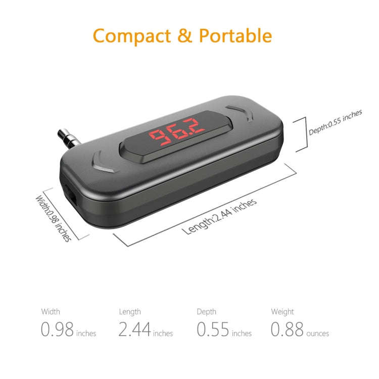 Doosl DSER116 Multifunctional Car FM Transmitter Wireless Music Receiver with 3.5mm Jack & LCD Di...