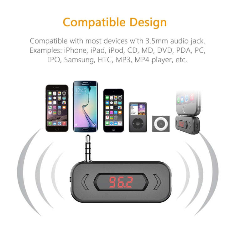 Doosl DSER116 Multifunctional Car FM Transmitter Wireless Music Receiver with 3.5mm Jack & LCD Di...