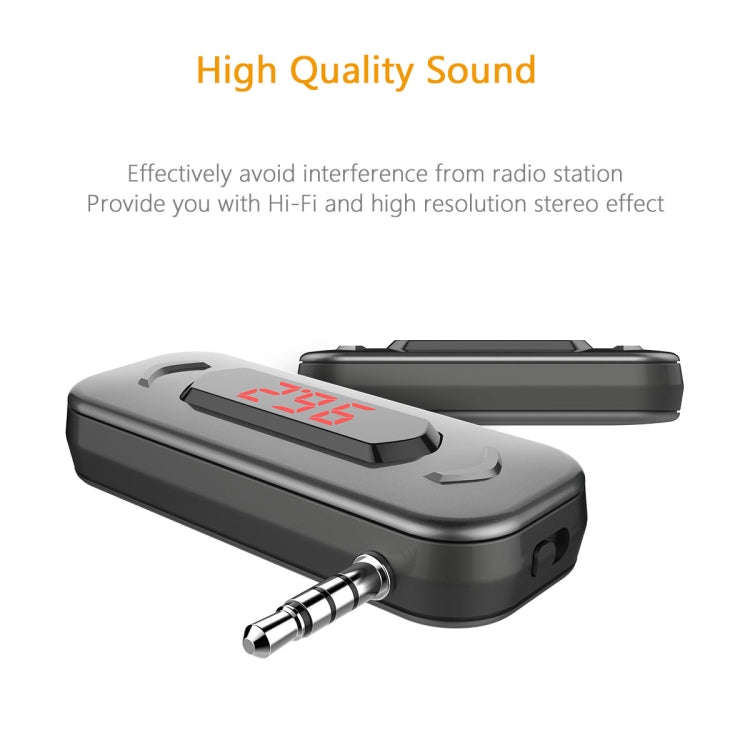 Doosl DSER116 Multifunctional Car FM Transmitter Wireless Music Receiver with 3.5mm Jack & LCD Di...