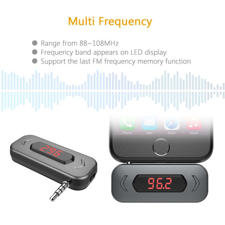 Doosl DSER116 Multifunctional Car FM Transmitter Wireless Music Receiver with 3.5mm Jack & LCD Di...