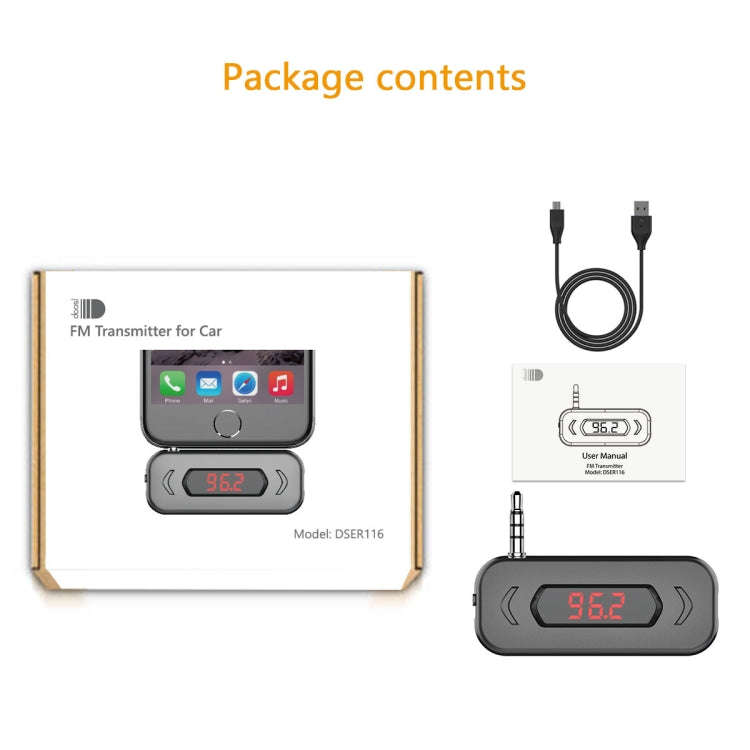 Doosl DSER116 Multifunctional Car FM Transmitter Wireless Music Receiver with 3.5mm Jack & LCD Di...