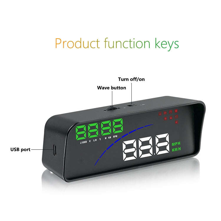 P9 HUD 3.6 inch Car OBD2 Smart Digital Meter with Multi-color, Speed & RPM & Water Temperature & ...