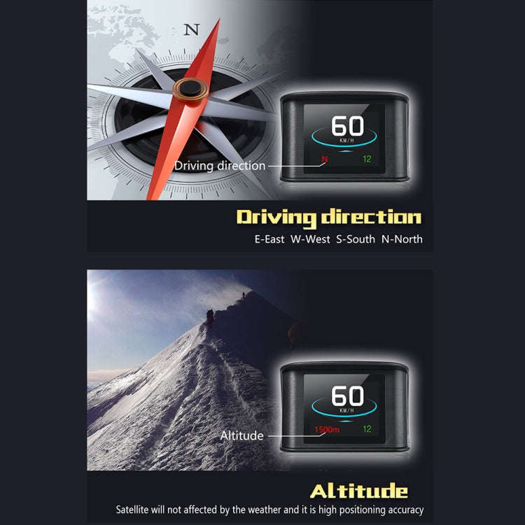 T600 HUD 2.2 inch Car GPS Smart Digital Meter with TFT LCD Multi-color, Speed & Driving Distance ...