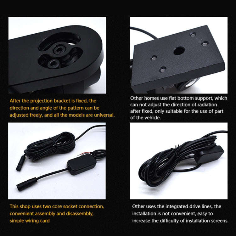 2 PCS DC 8-36V Ghost Shadow Courtesy Angel Wings Projection Lamp Car Door LED Welcome Lights(Red ...