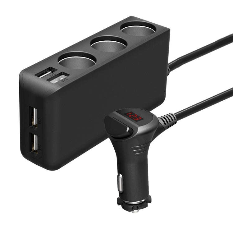 6.8A 80W Plastic Shell 3 Sockets in 1 Car Cigarette Lighter Car Charger Car Socket with 4 USB Por...