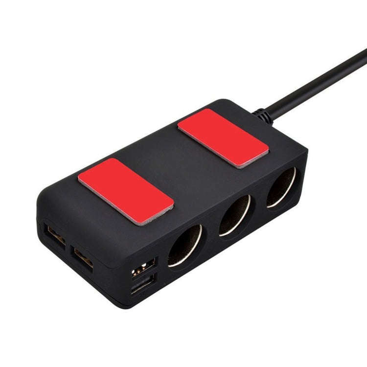 6.8A 80W Plastic Shell 3 Sockets in 1 Car Cigarette Lighter Car Charger Car Socket with 4 USB Por...
