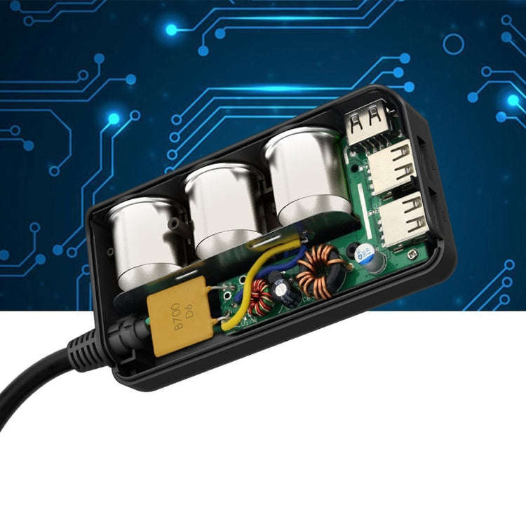 6.8A 80W Plastic Shell 3 Sockets in 1 Car Cigarette Lighter Car Charger Car Socket with 4 USB Por...