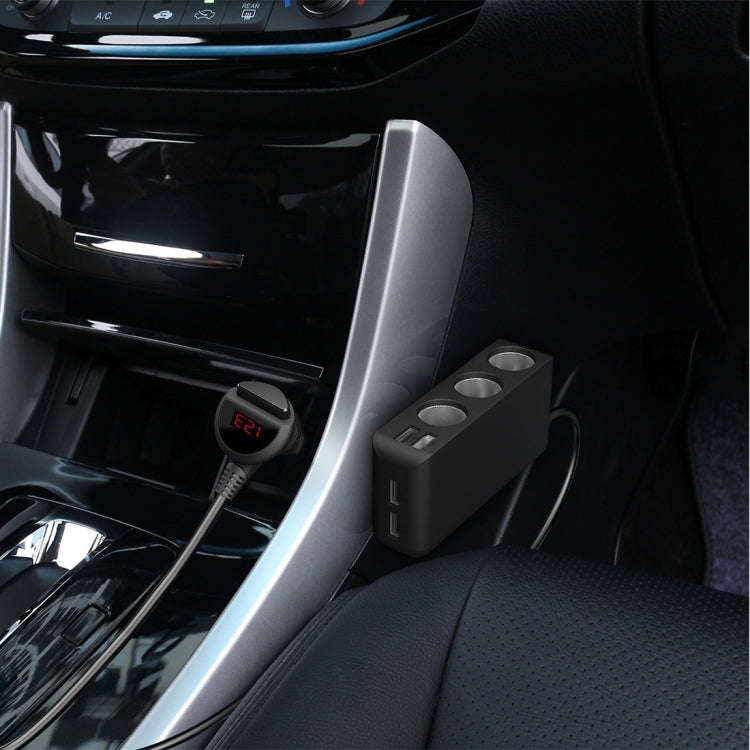 6.8A 80W Plastic Shell 3 Sockets in 1 Car Cigarette Lighter Car Charger Car Socket with 4 USB Por...