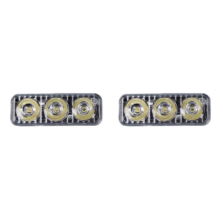 2 PCS DC 12V 6W 400 LM 6000K Tri Circular Car DRL Daytime Running White Lights Lamp, Cable Length...
