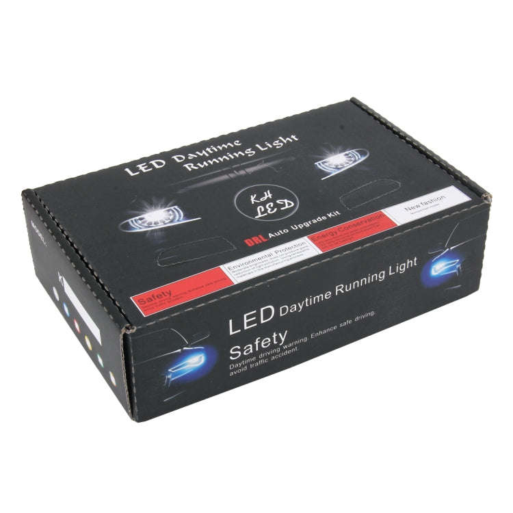 2 PCS DC 12V 6W 400 LM 6000K Tri Circular Car DRL Daytime Running White Lights Lamp, Cable Length...