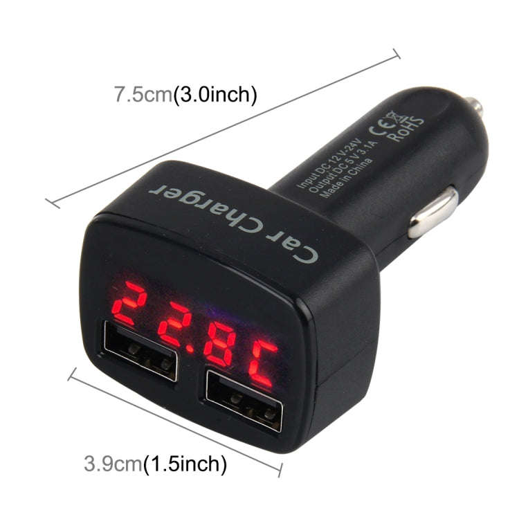 DC 12-24V Input Intelligent Matching Current Intelligent Charge 5V 3.1A Output Dual USB Ports Car...