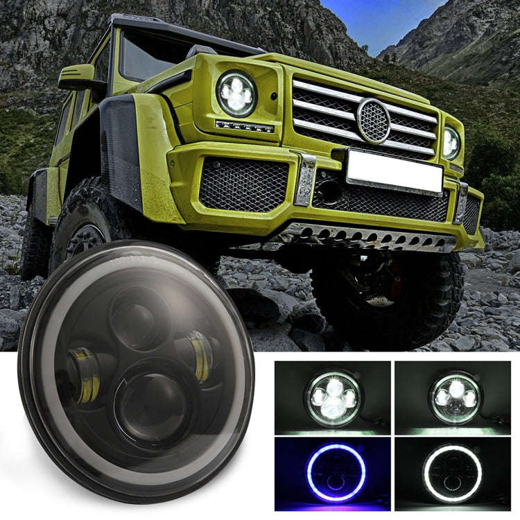 7 inch H4 / H13 DC 9V-30V 3000LM 6000K 30W IP67 4LED Lamp Beads Car Round Shape LED Headlight Lam...
