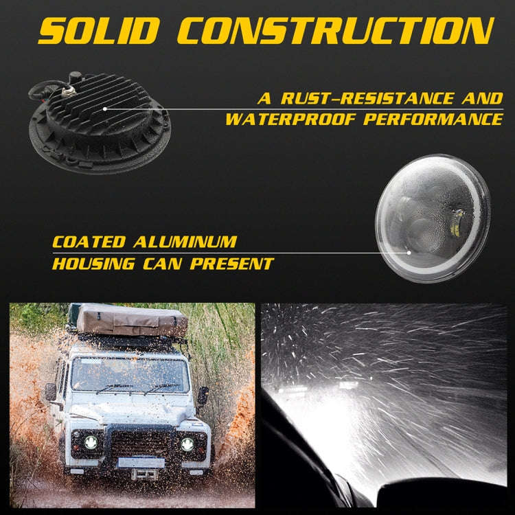 7 inch H4 / H13 DC 9V-30V 3000LM 6000K 30W IP67 4LED Lamp Beads Car Round Shape LED Headlight Lam...