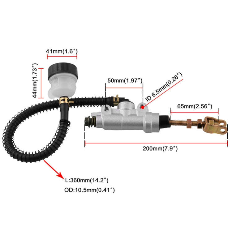 Motorcycles Rear Brake Master Cylinder Pump for Honda Sportrax 400 TRX400EX 1999-2008(Black)