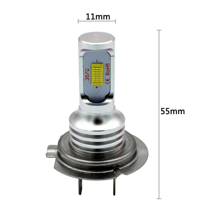 2 PCS H7 72W 1000LM 6000-6500K Super Bright White Light Car Fog LED Bulbs, DC 12-24V(Yellow Light)