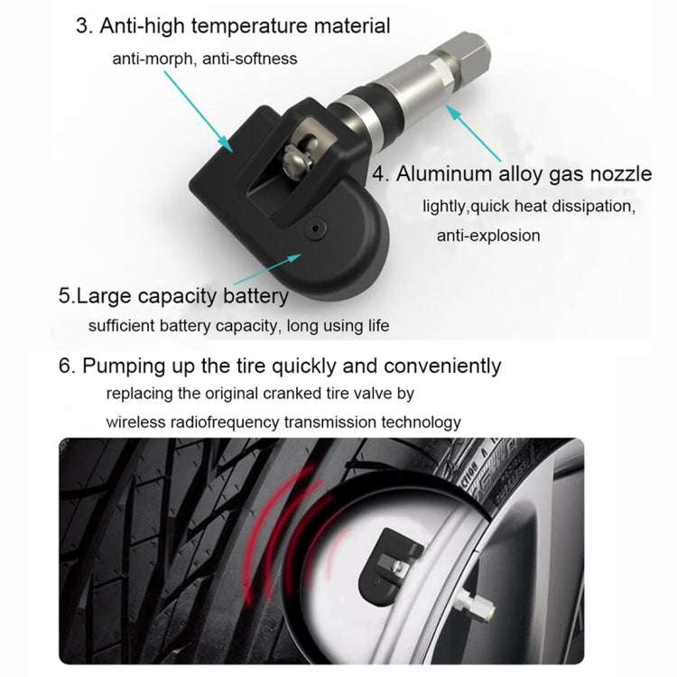 VC601 TPMS 4 Built-in Sensors Tire Pressure Monitoring Alarming System Diagnostic-tool with Bluet...