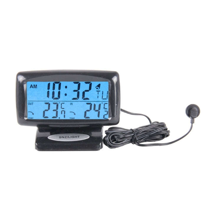 SH-350-2 Multi-Function Digital Temperature Thermometer Alarm Clock LCD Monitor Battery Meter Det...
