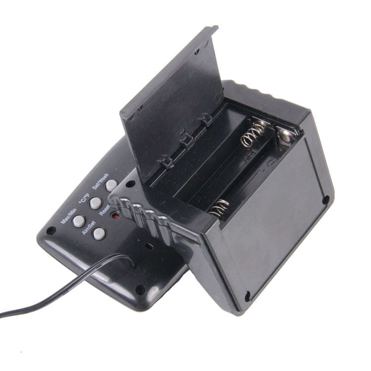 SH-350-2 Multi-Function Digital Temperature Thermometer Alarm Clock LCD Monitor Battery Meter Det...