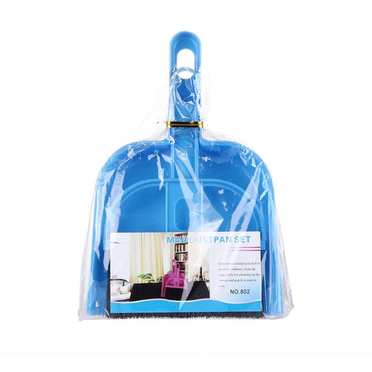 Mini Desktop Car Keyboard Sweep Cleaning Brush Small Broom Dustpan Set(Blue)