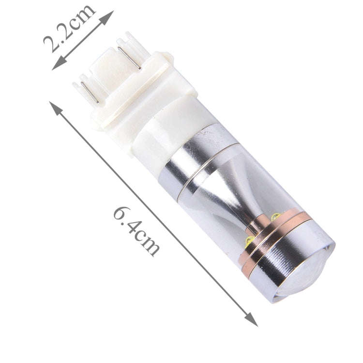 2 PCS T25/3157 Dual Wires 2300 LM 6000K 30W White Light 6 LED Canbus Car Brake Light Bulb, DC 12V