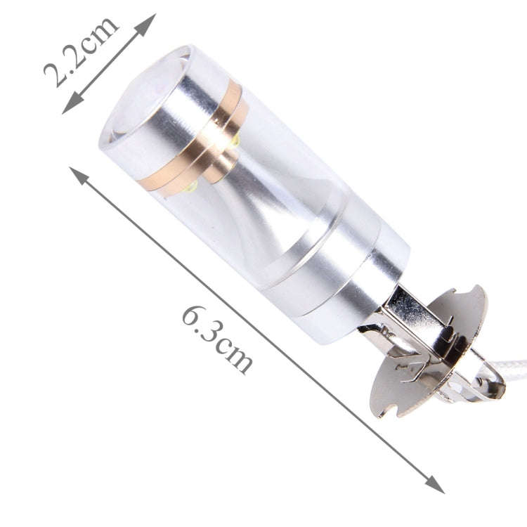 2 PCS H3 30W 350 LM 6000K White Light 6 LED Car Fog Light Bulb, DC 12V