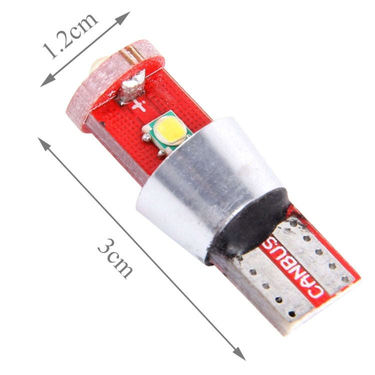 2 PCS T10 800 LM 6000K 10W 3 LED White Light Clearance Light.DC 12V.