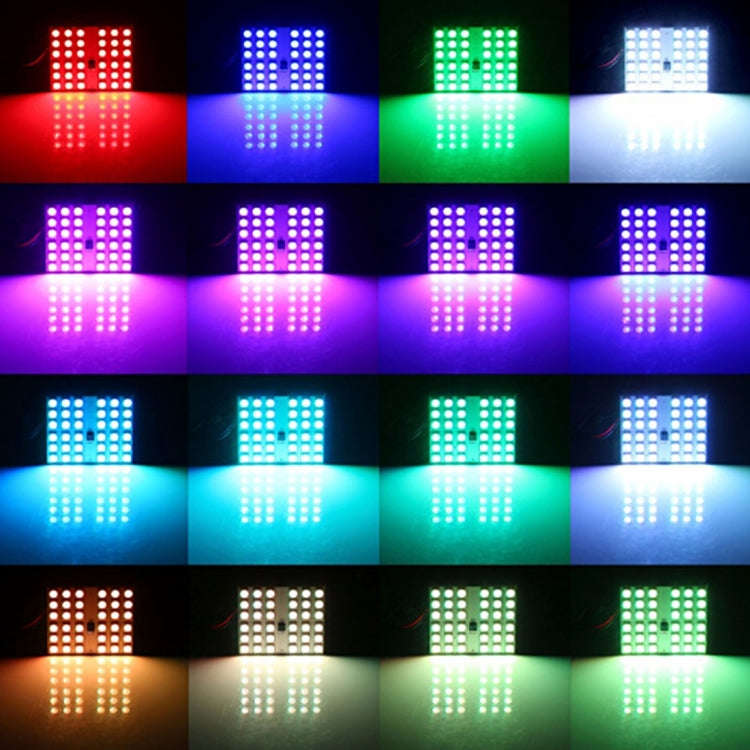 2 PCS Colorful 36MM Bicuspid Remote Control Car Dome Lamp LED Reading Light with 6 LED Lights
