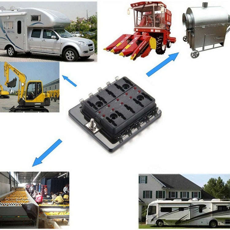 Universal 6 Way Fuse Box Block Fuse Holder Box Car Vehicle Circuit Automotive Blade Tool 6 Way Fu...